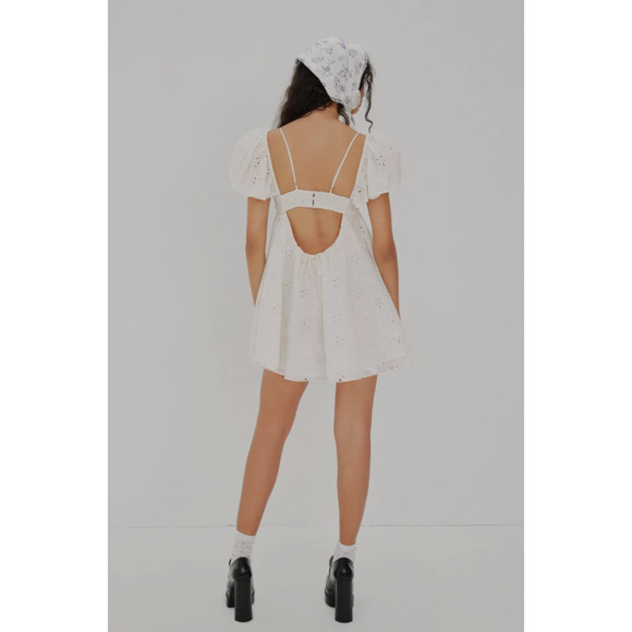 NWT‎ For Love & Lemons Weston Mini Dress in White Size Large - Picture 4 of 10